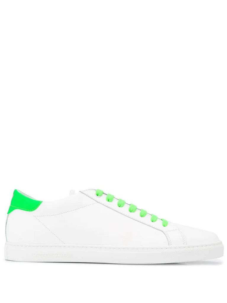 neon-trimmed low-top trainers