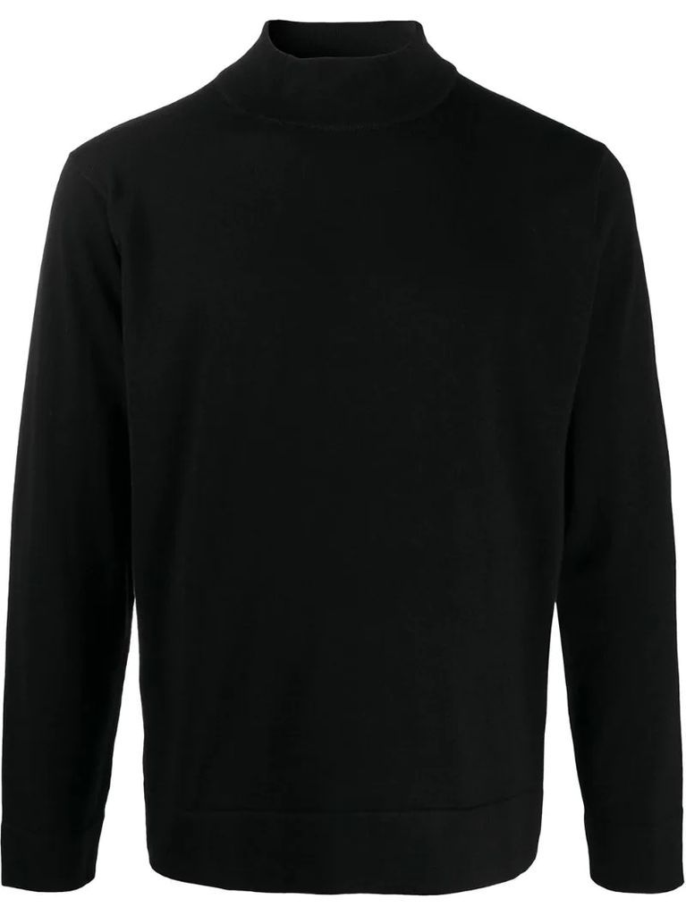 mock-neck virgin wool jumper