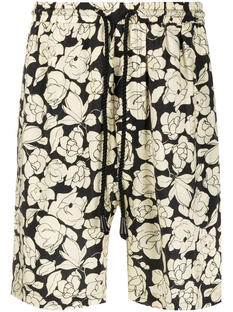 floral-print shorts
