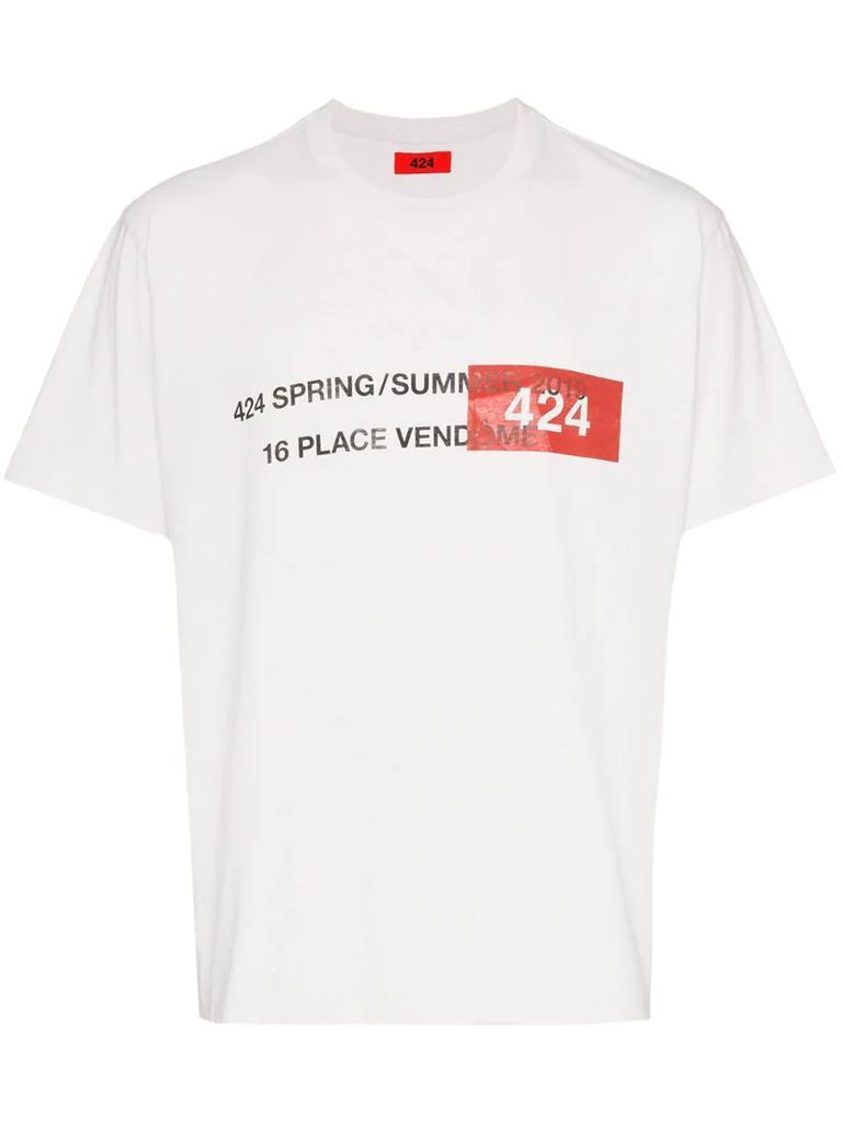Address print T-shirt