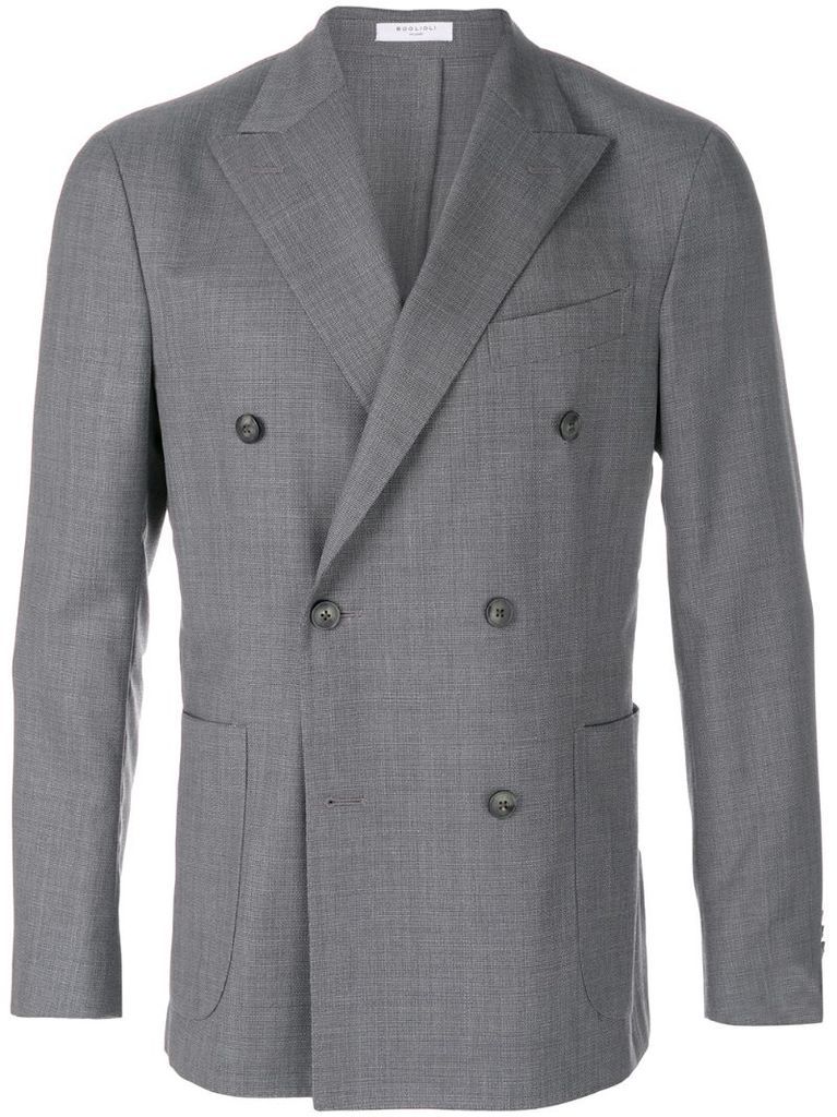 double-breasted slim-fit blazer