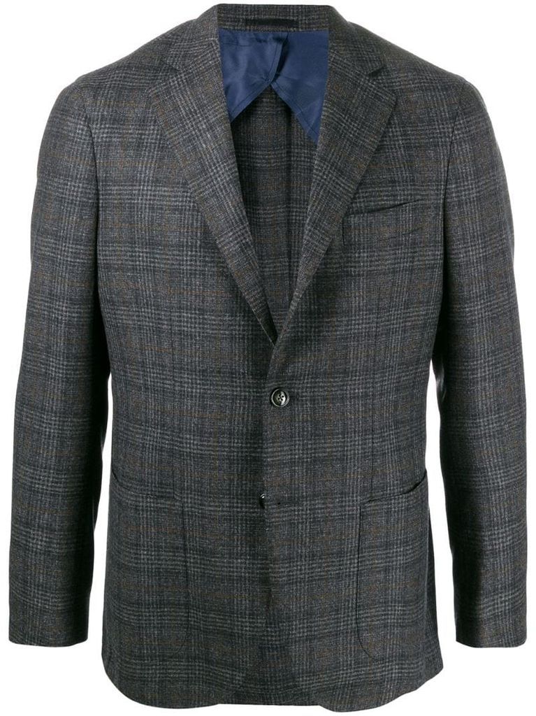 checked fitted blazer