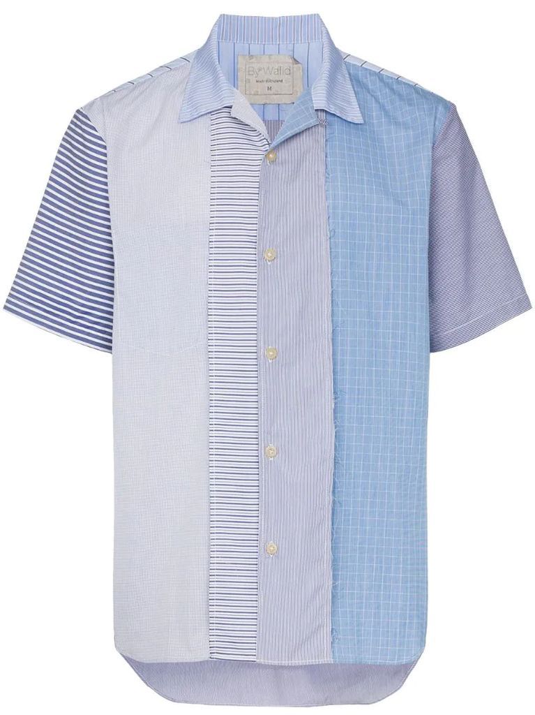 Sensu stripe print patchwork shirt