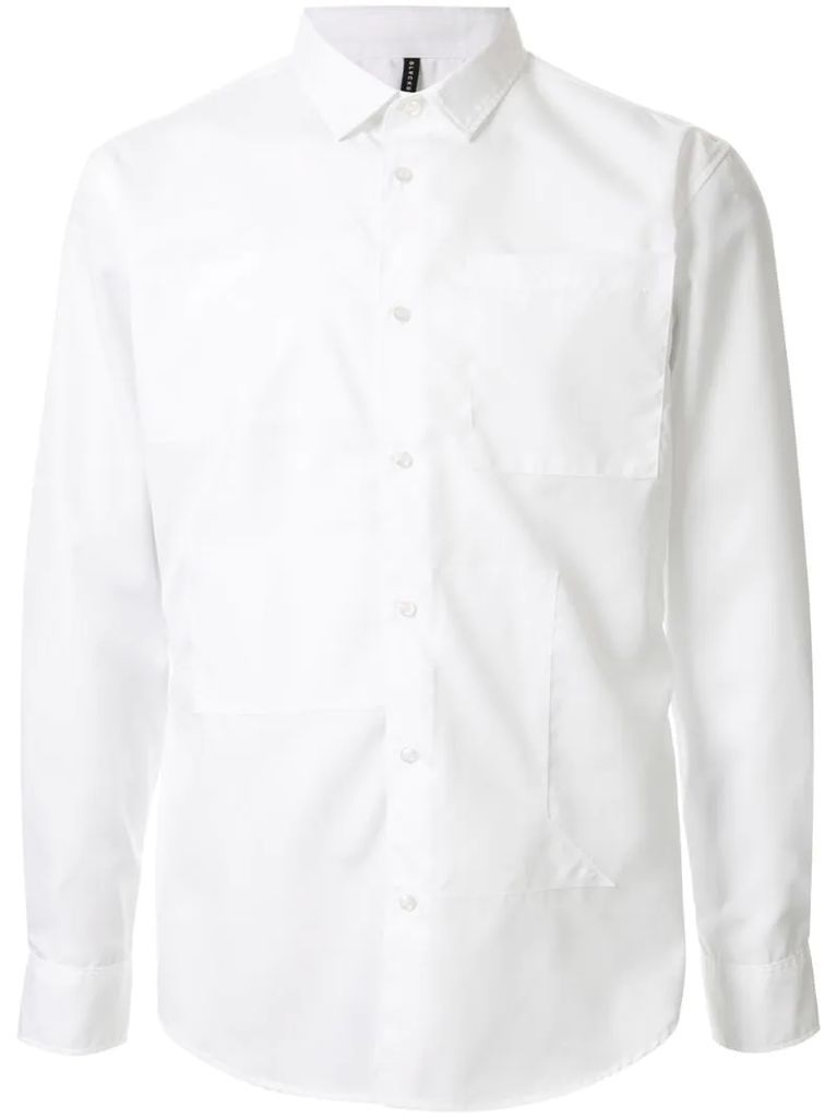 long-sleeved multi-patch shirt