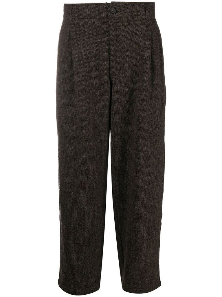 chevron loose-fit wool trousers