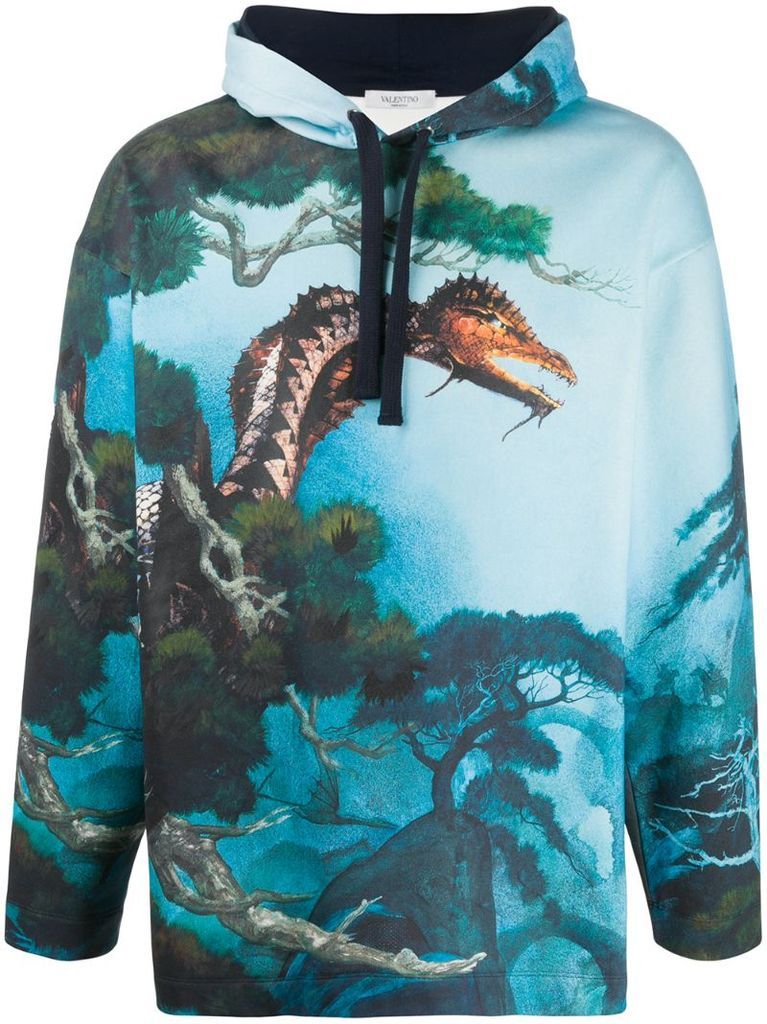 Dragons Garden relaxed-fit hoodie