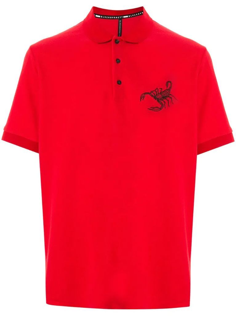 scorpion print polo shirt