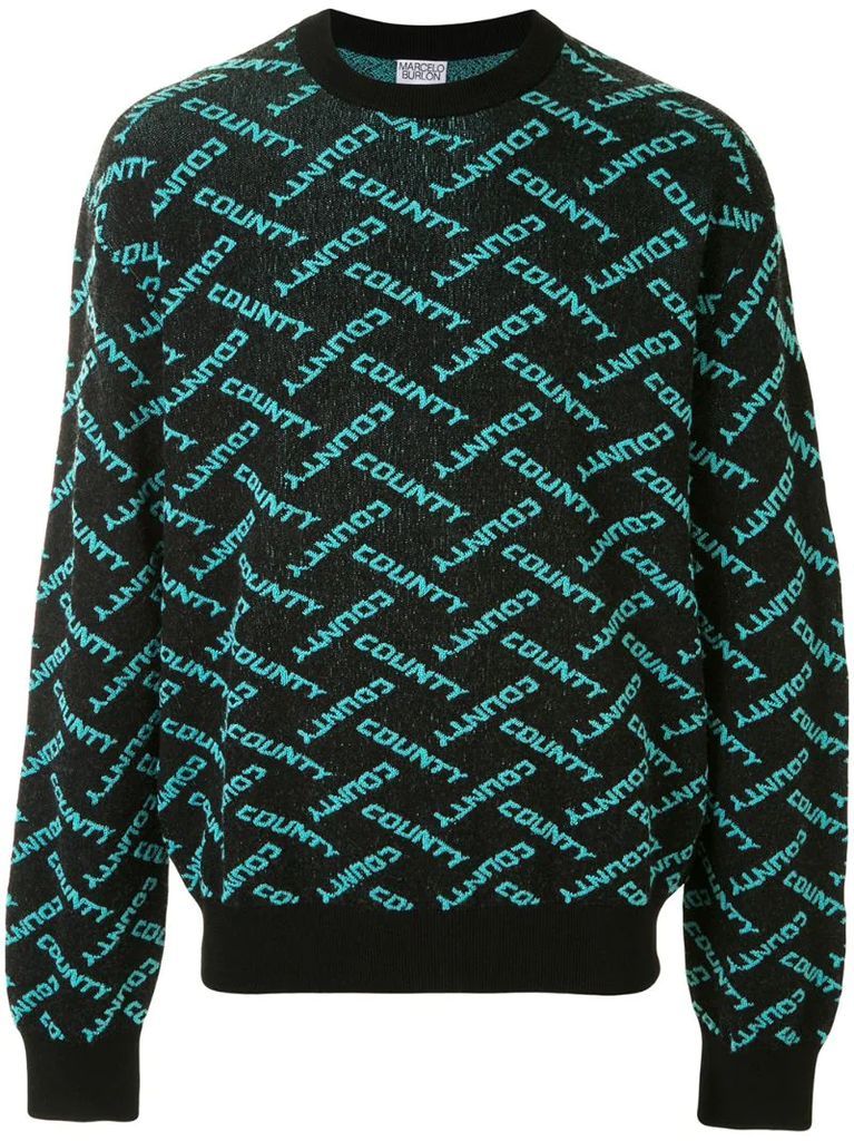 logo intarsia knitted jumper
