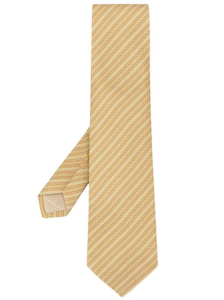 stripe Gancini print tie