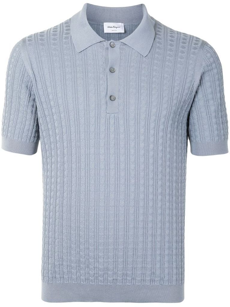 short-sleeve knitted polo shirt