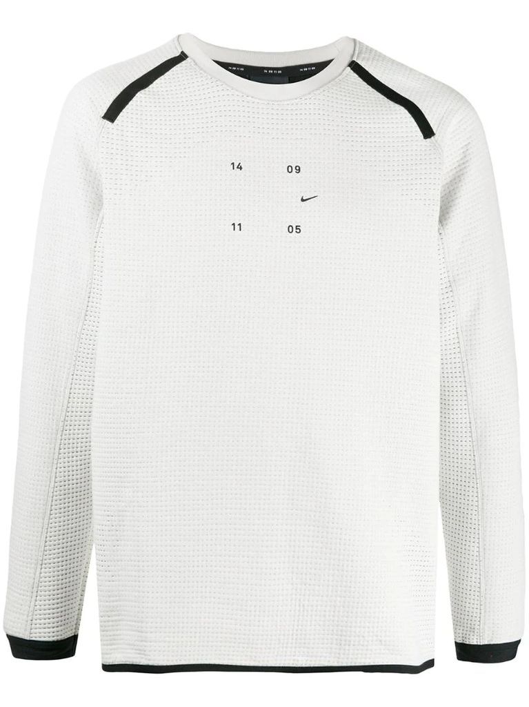 logo print two-tone sweatshirt