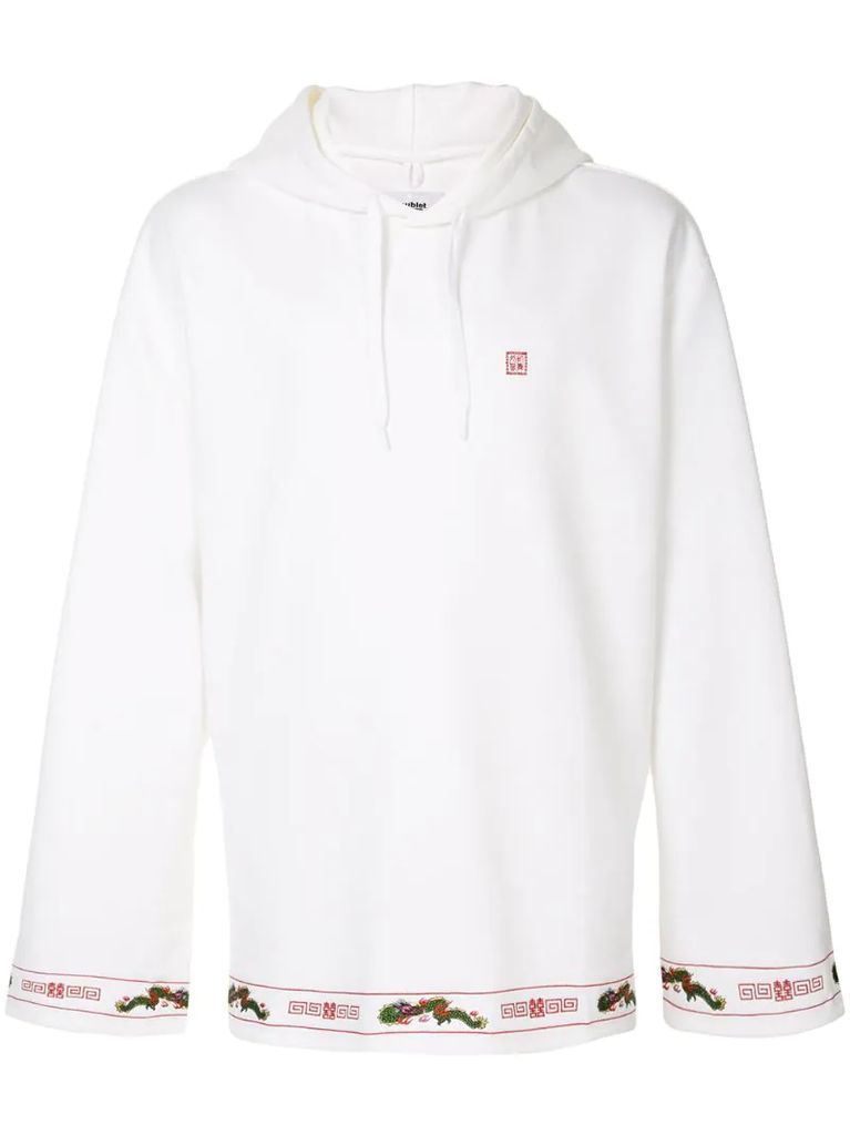 embroidered oversized cotton hoodie