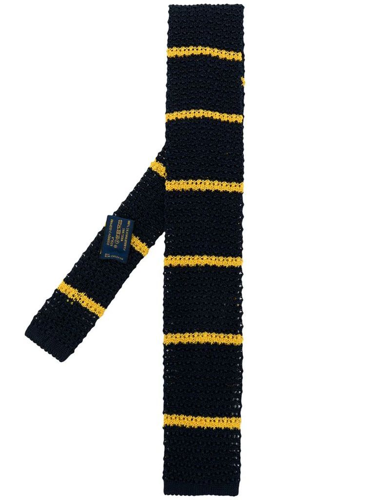 silk knit striped neck tie