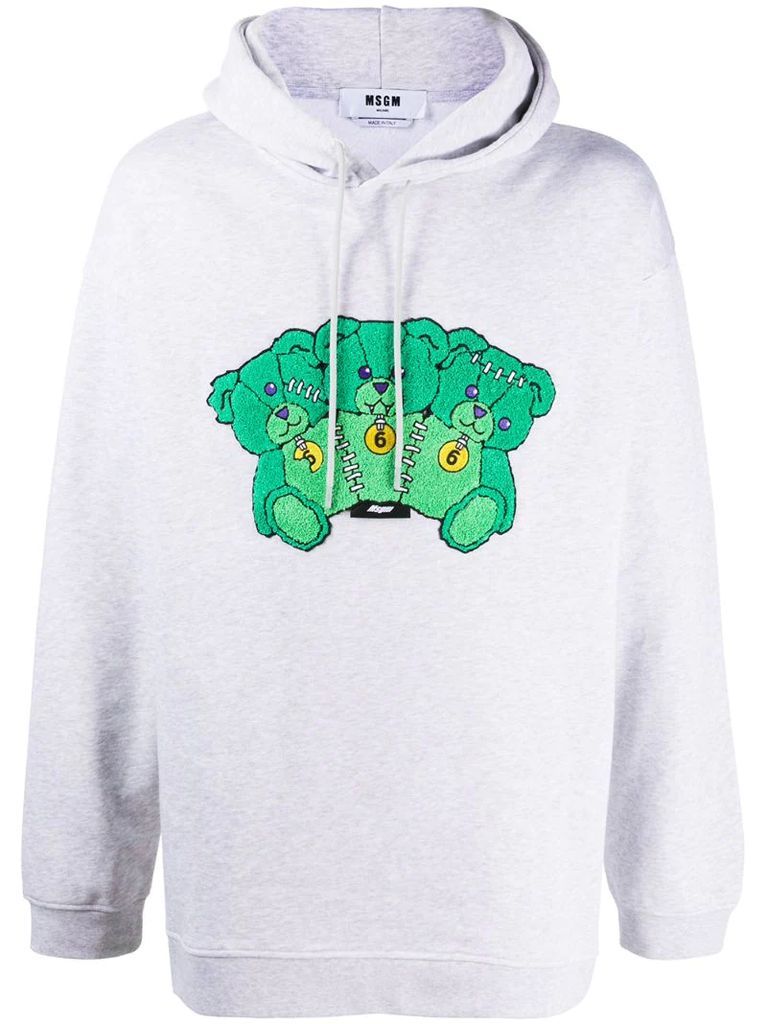 teddy-embroidery hoodie