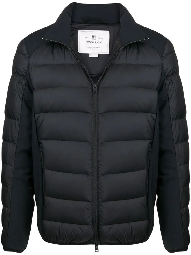 high-neck quilted jacket