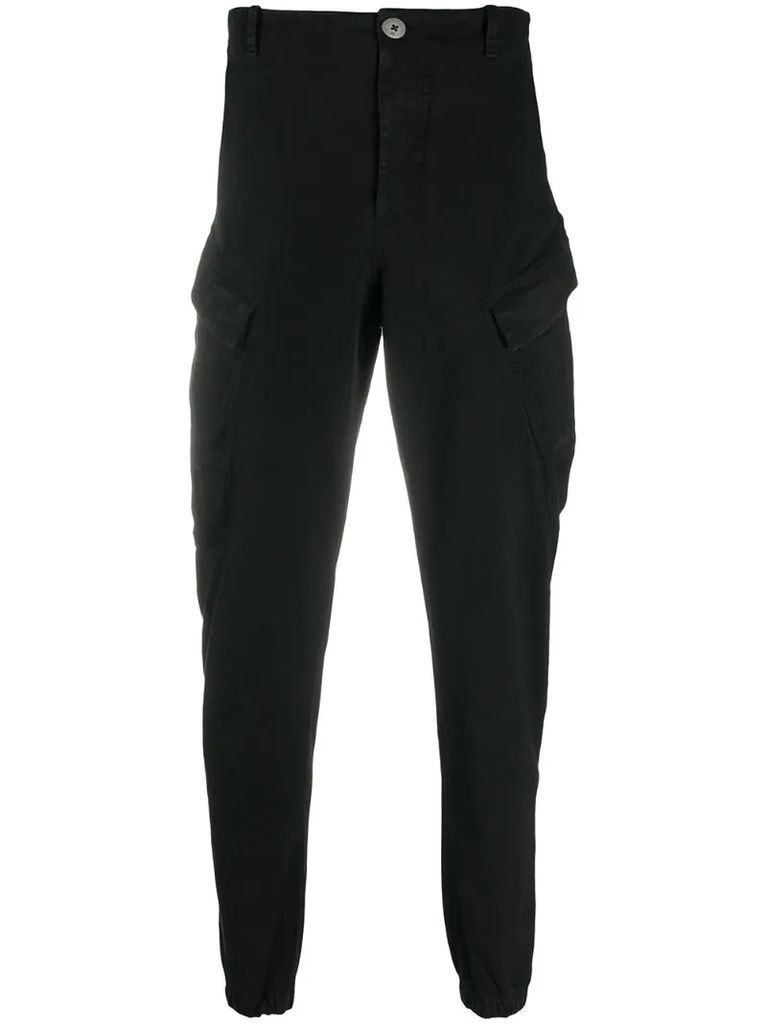 buttoned cargo trousers