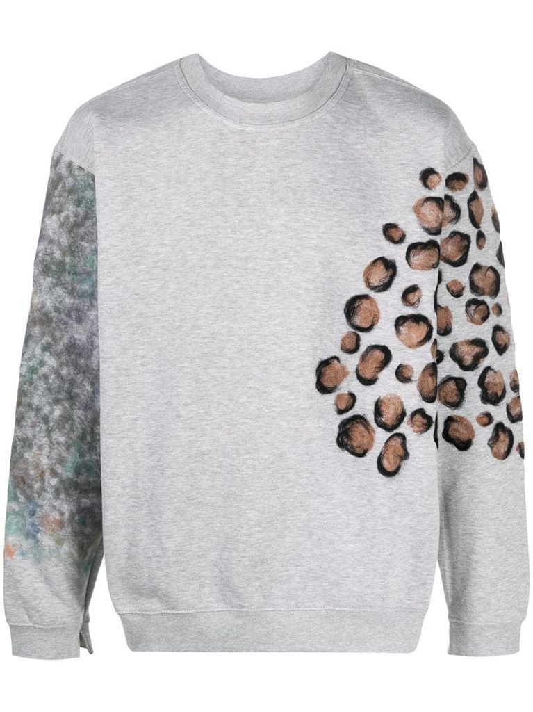 mixed-print sweatshirt
