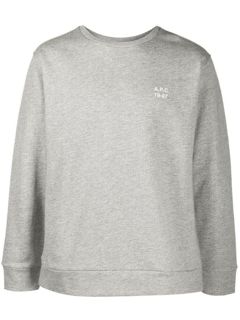 logo print round neck sweatshirt