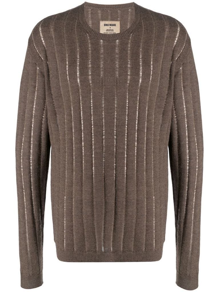 distressed knit cashmere sweater