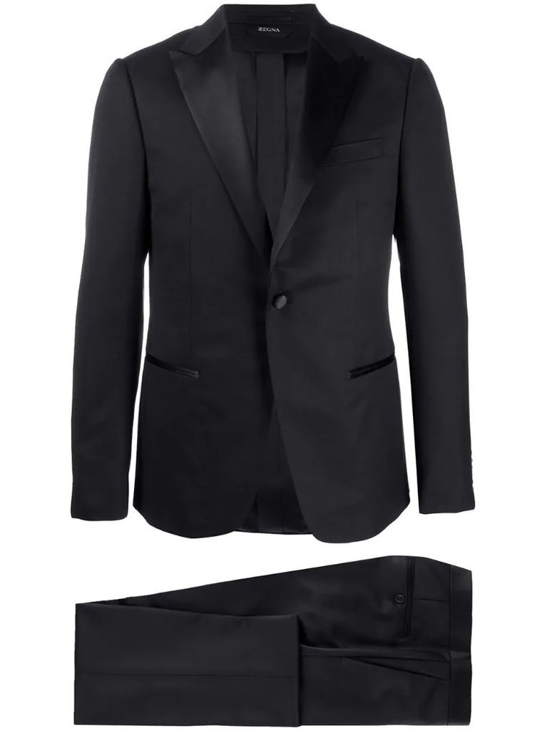 satin-lapel tuxedo suit