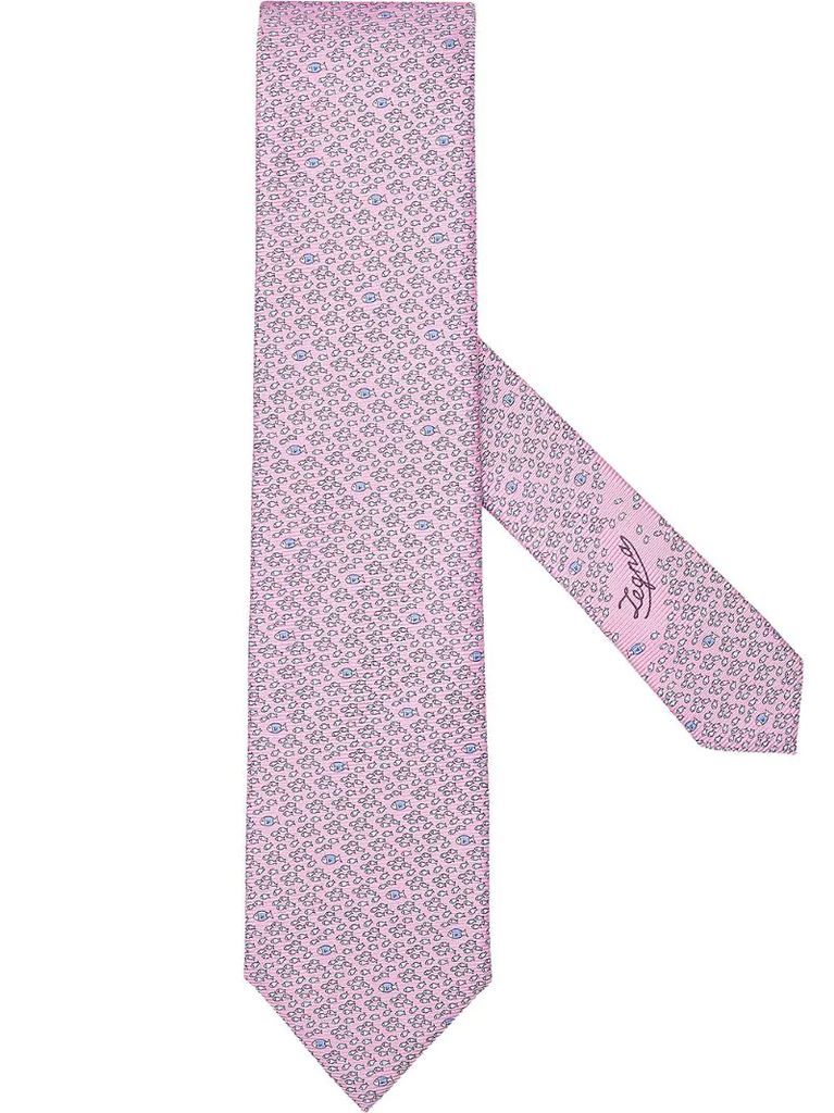 fish-print silk tie