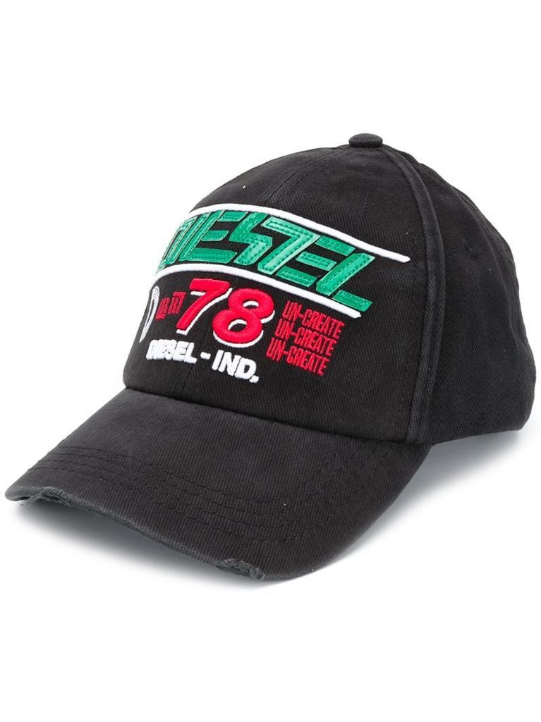 logo print baseball cap
