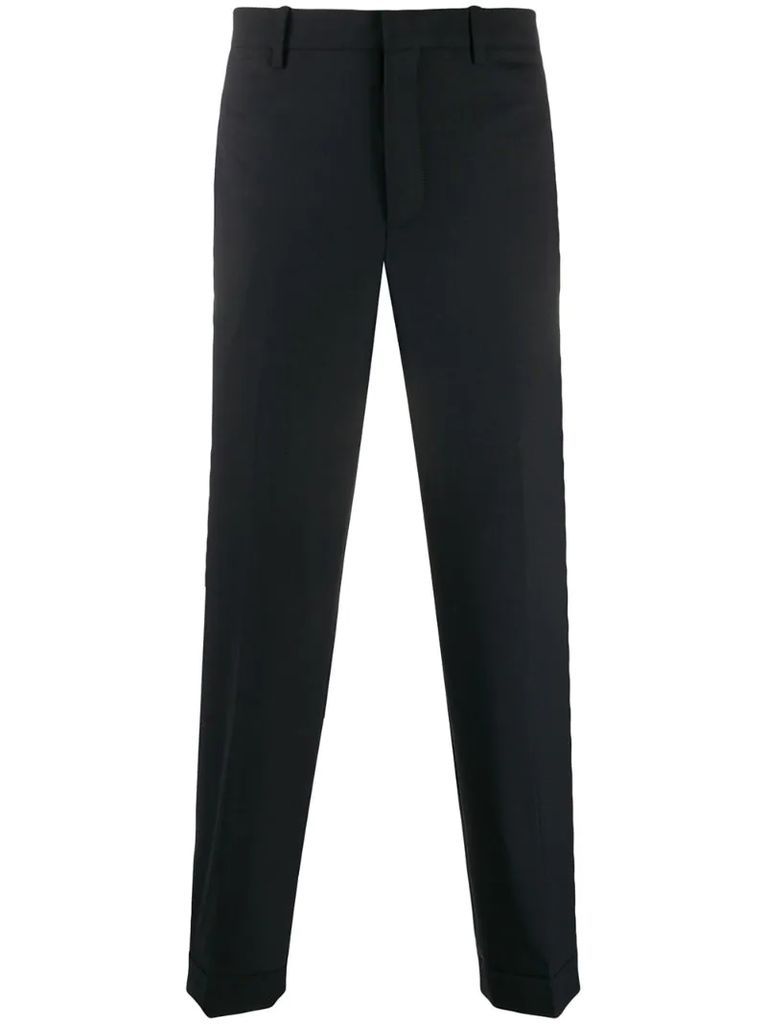 zipped detail tailored trousers