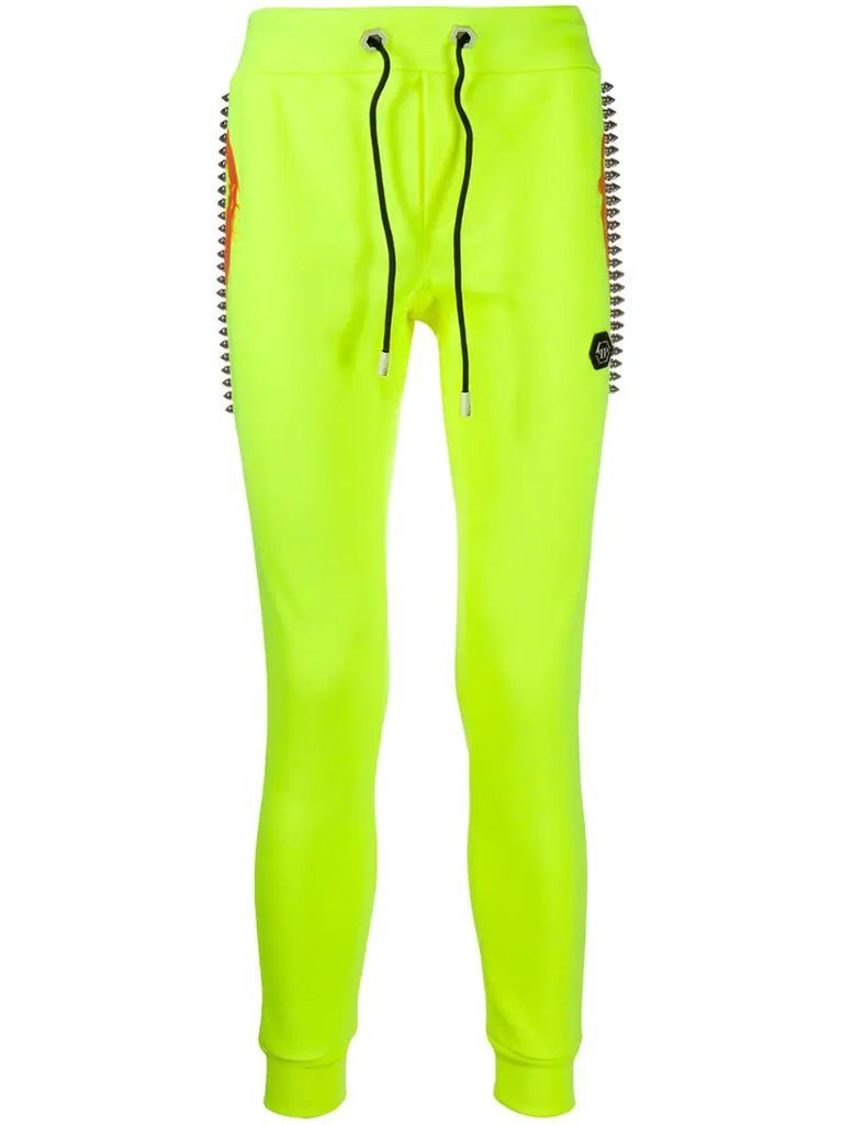 slim-fit studded track trousers