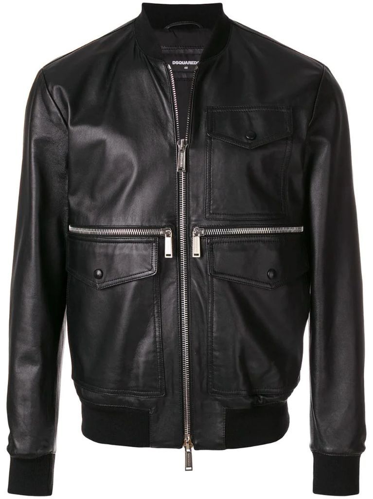 pocket leather jacket