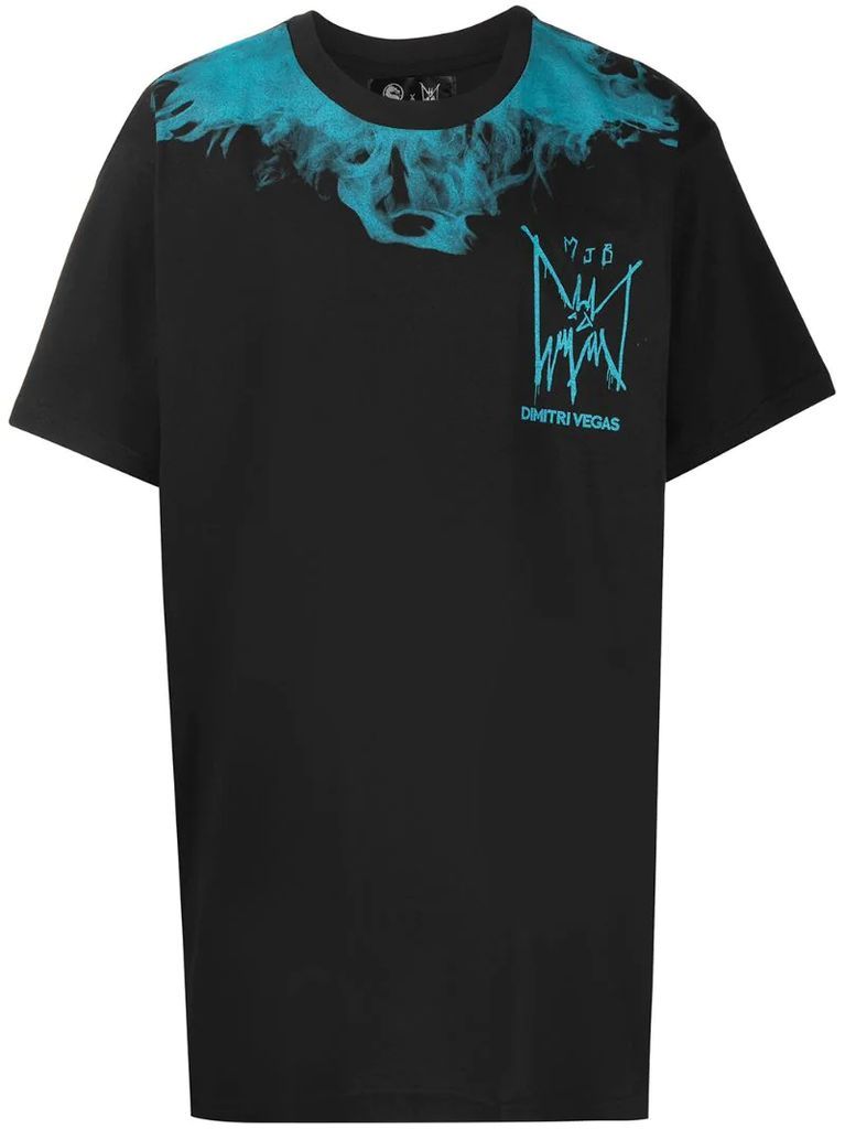 contrasting smoke print T-shirt