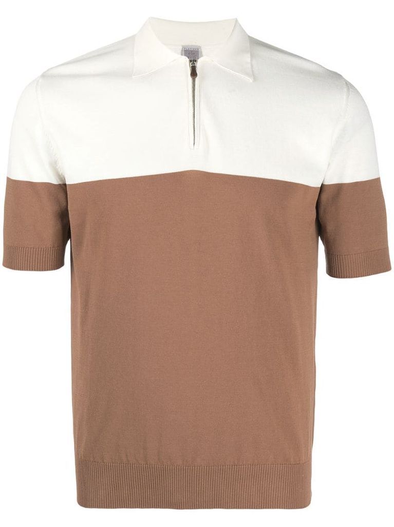short-sleeve colour-block polo shirt