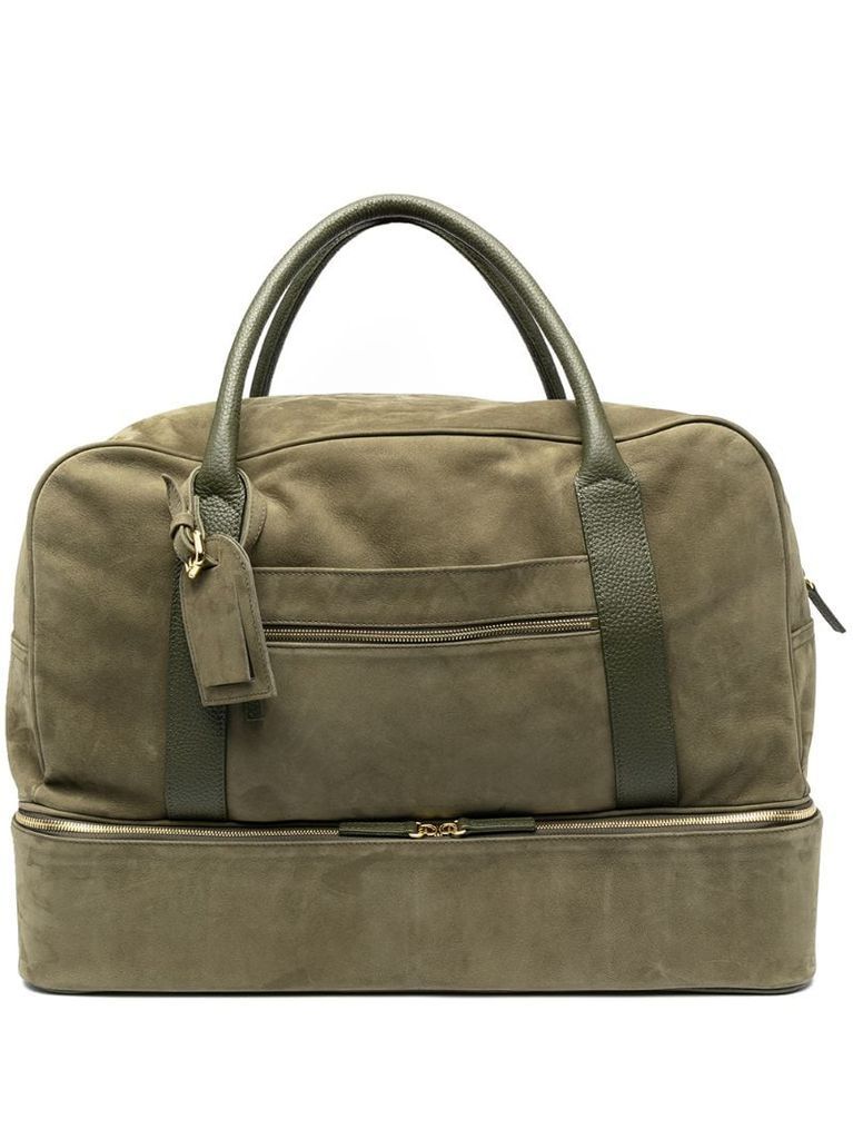 zipped leather holdall