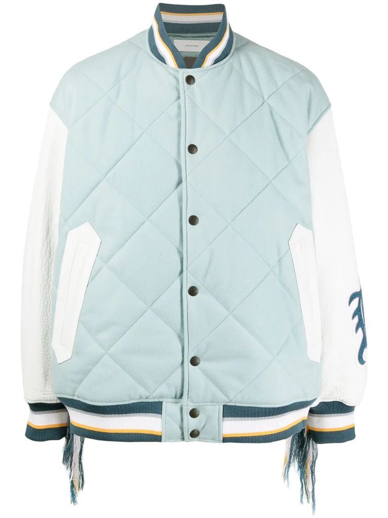 quilted varsity jacket
