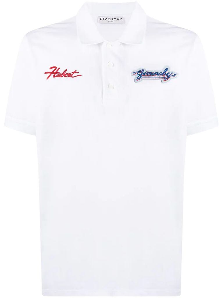 logo-patch polo shirt