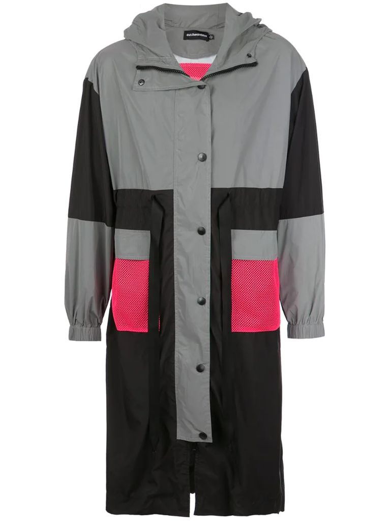 colour-block parka coat