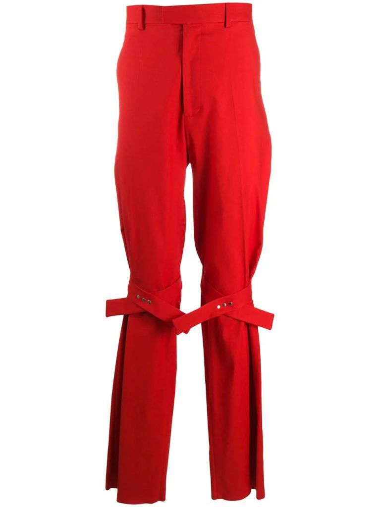 strap detail tailored trousers
