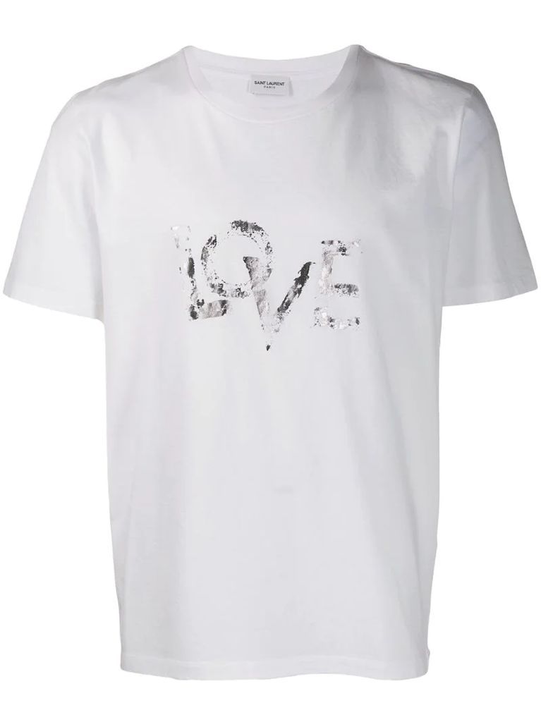 Love foil-print T-shirt