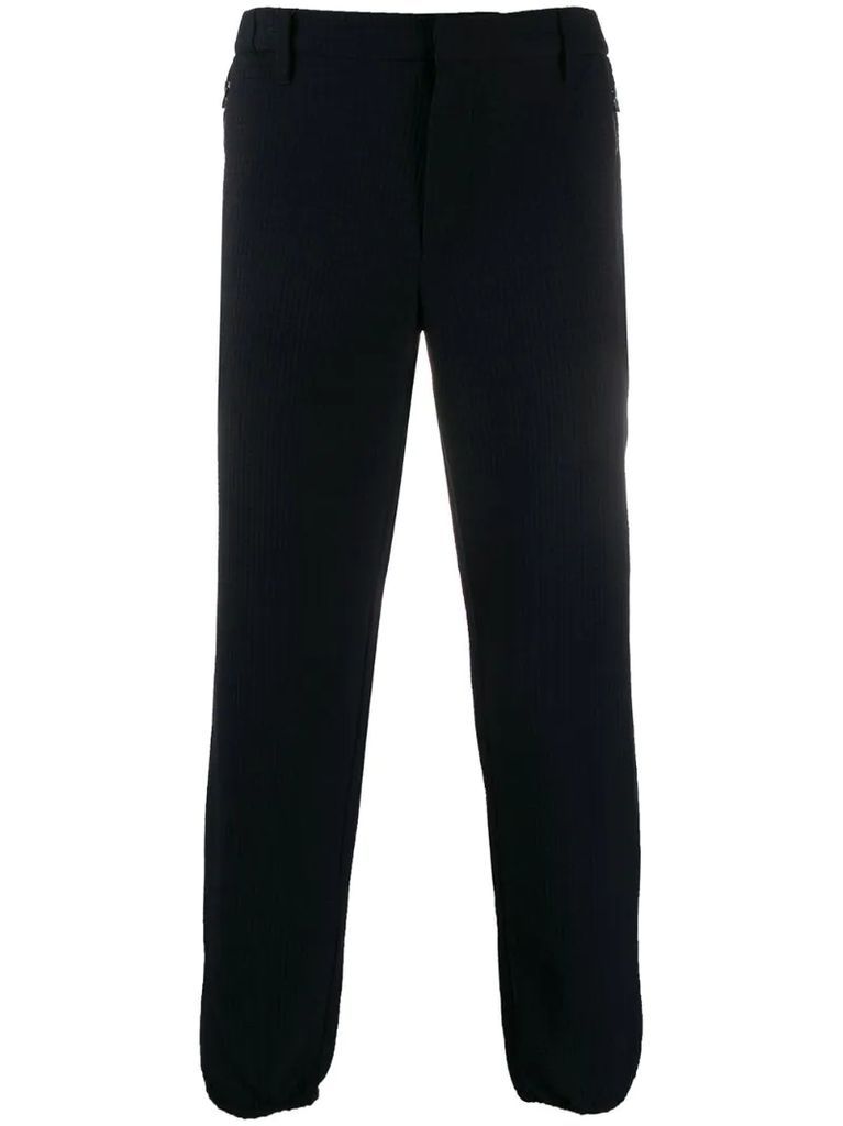 tapered check trousers