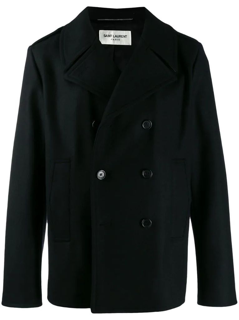 boxy fit double-breasted coat
