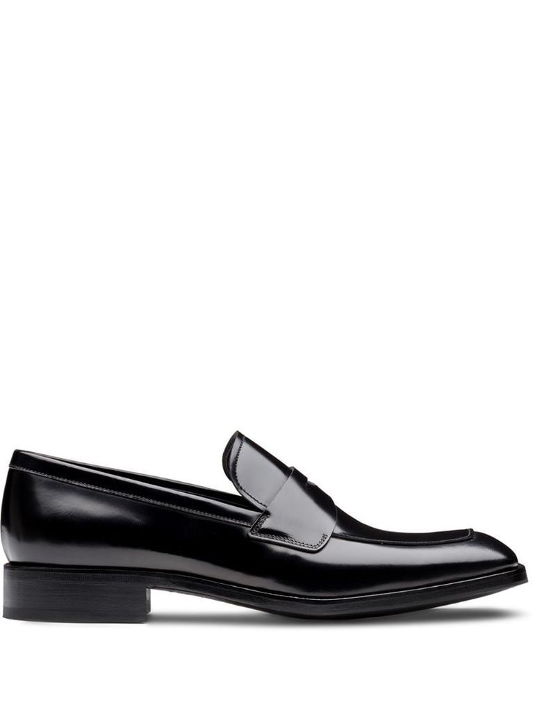 square-toe brushed loafers