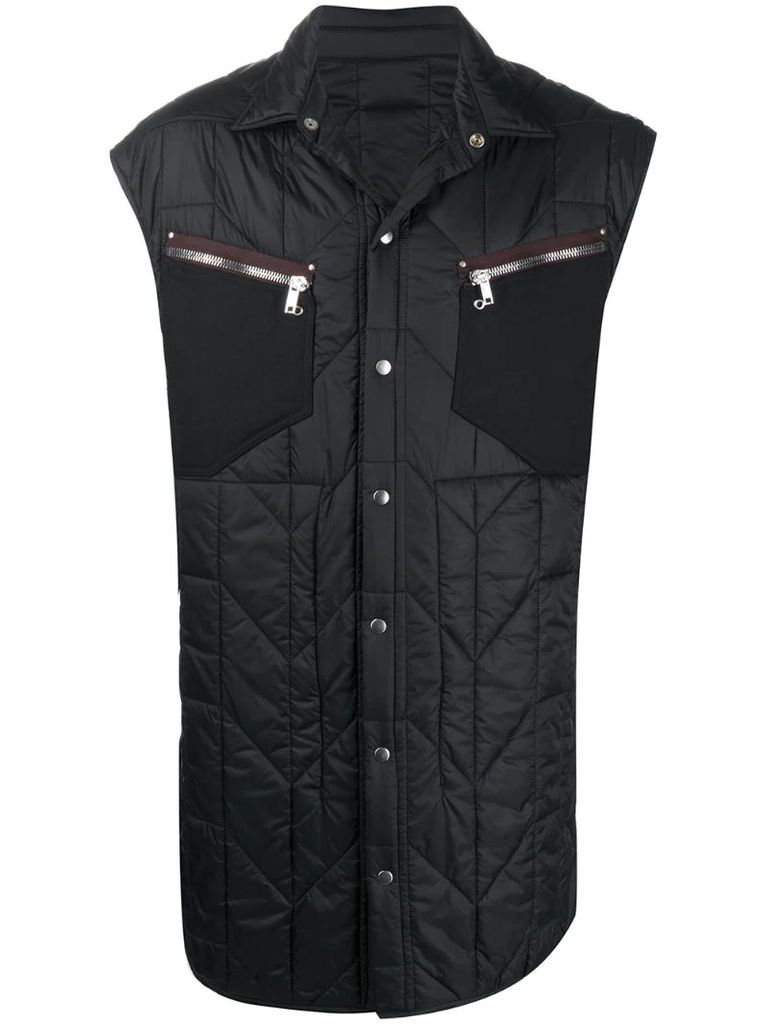 quilted design gilet