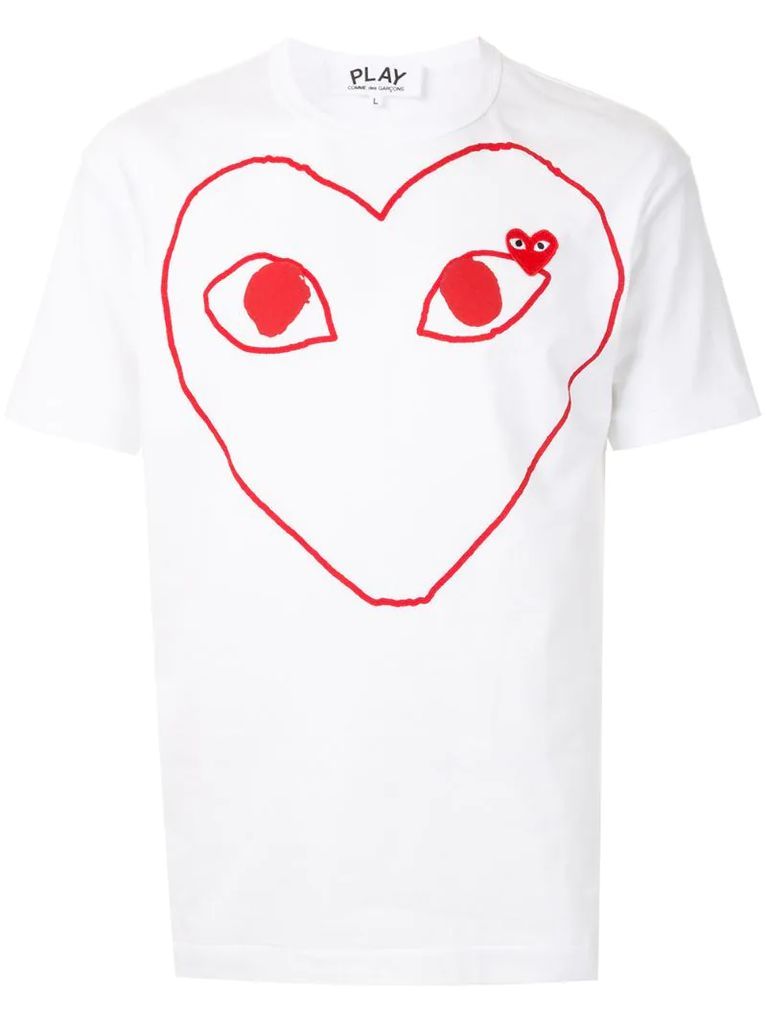short sleeve heart print T-shirt