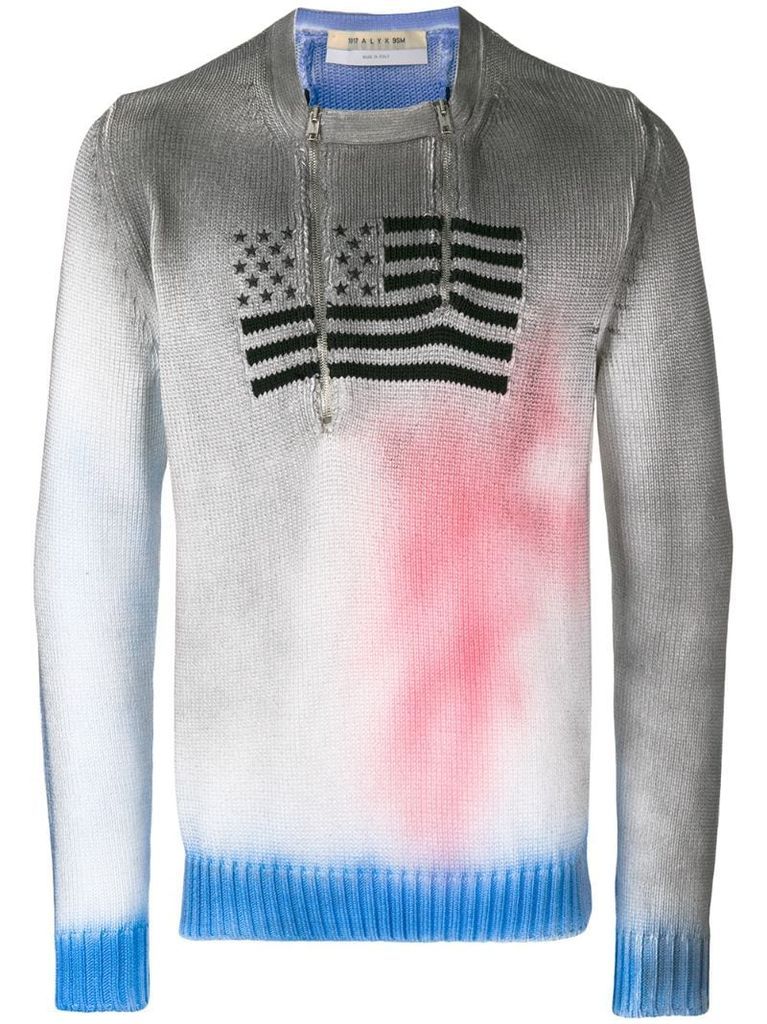 flag embroidered sweater