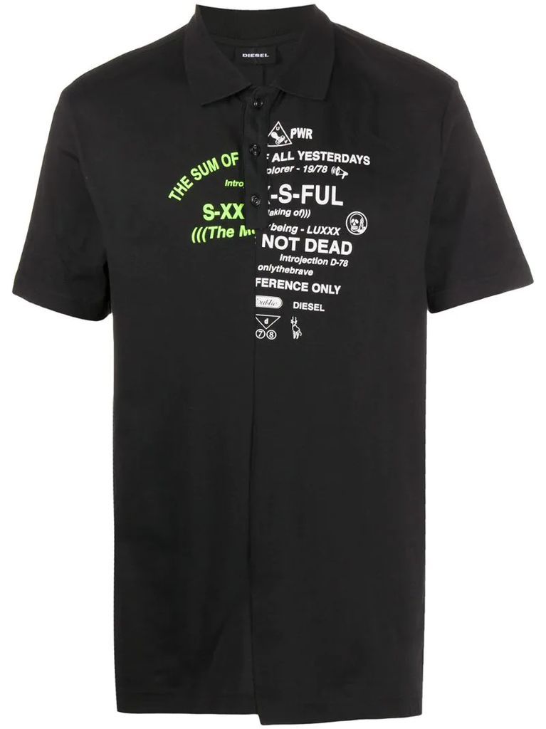 text--print polo shirt