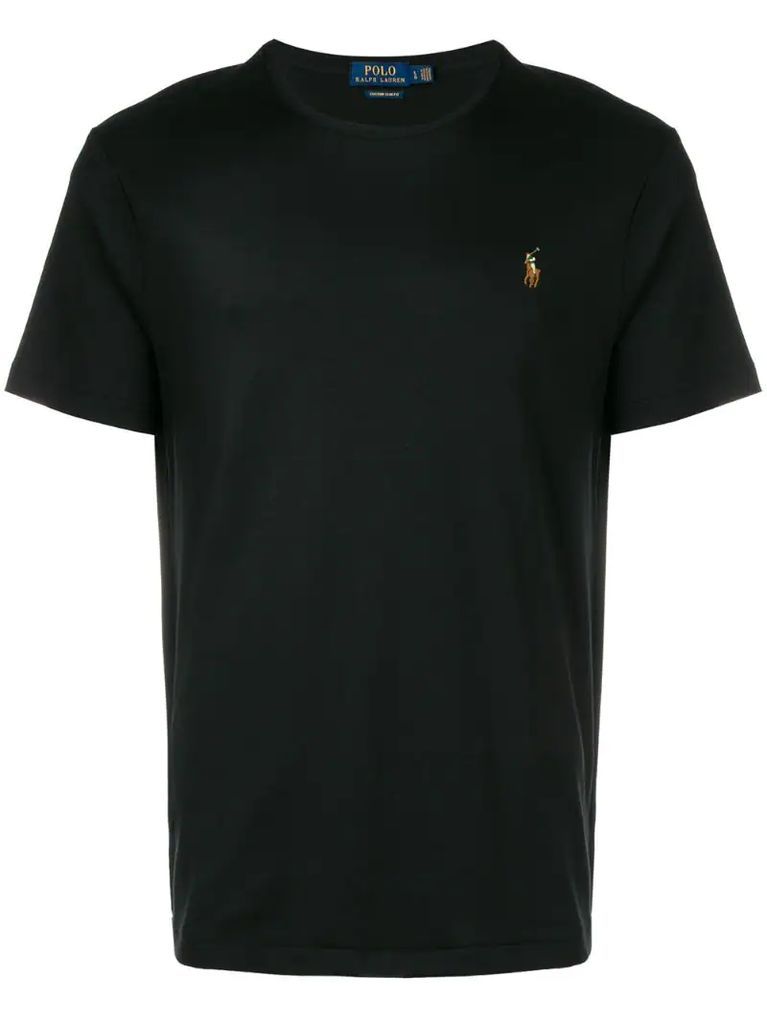 embroidered logo plain T-shirt