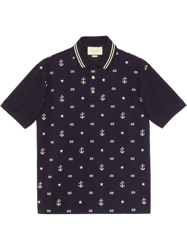 symbols embroidered polo shirt