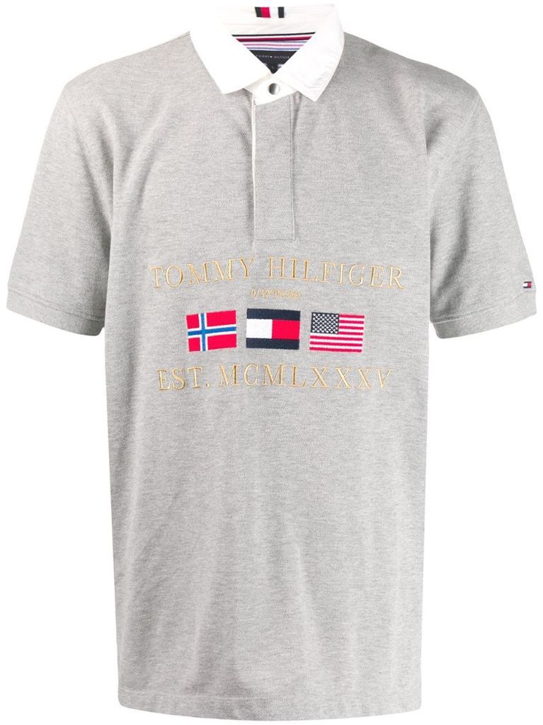 embroidered flags polo shirt