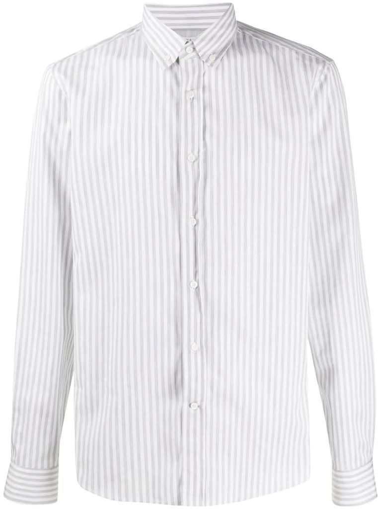 striped-print button-down shirt