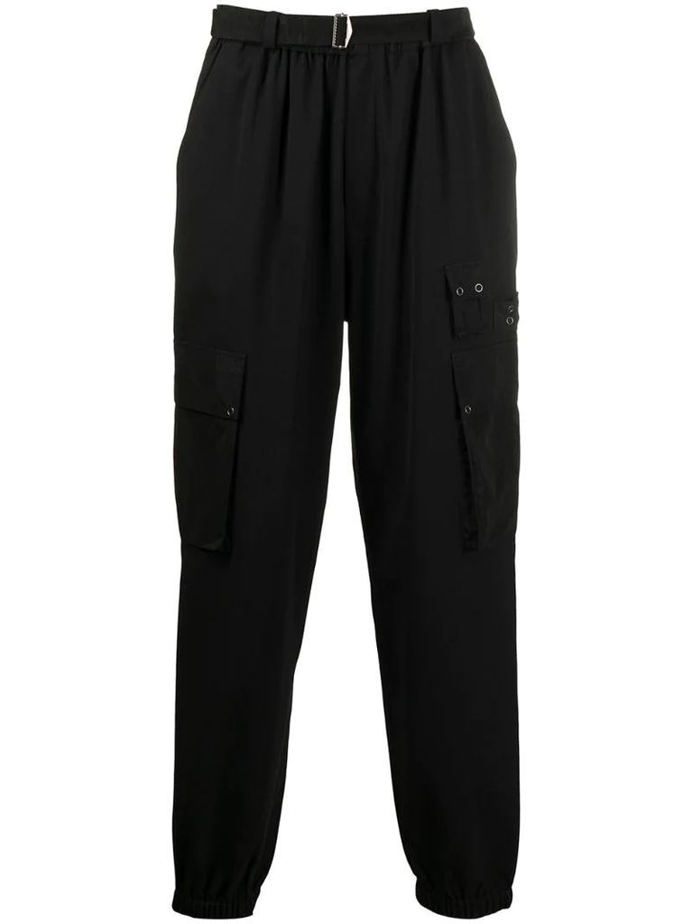 contrasting rear patch track pants