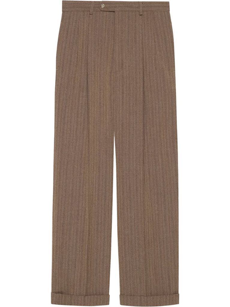 herringbone tailored trousers
